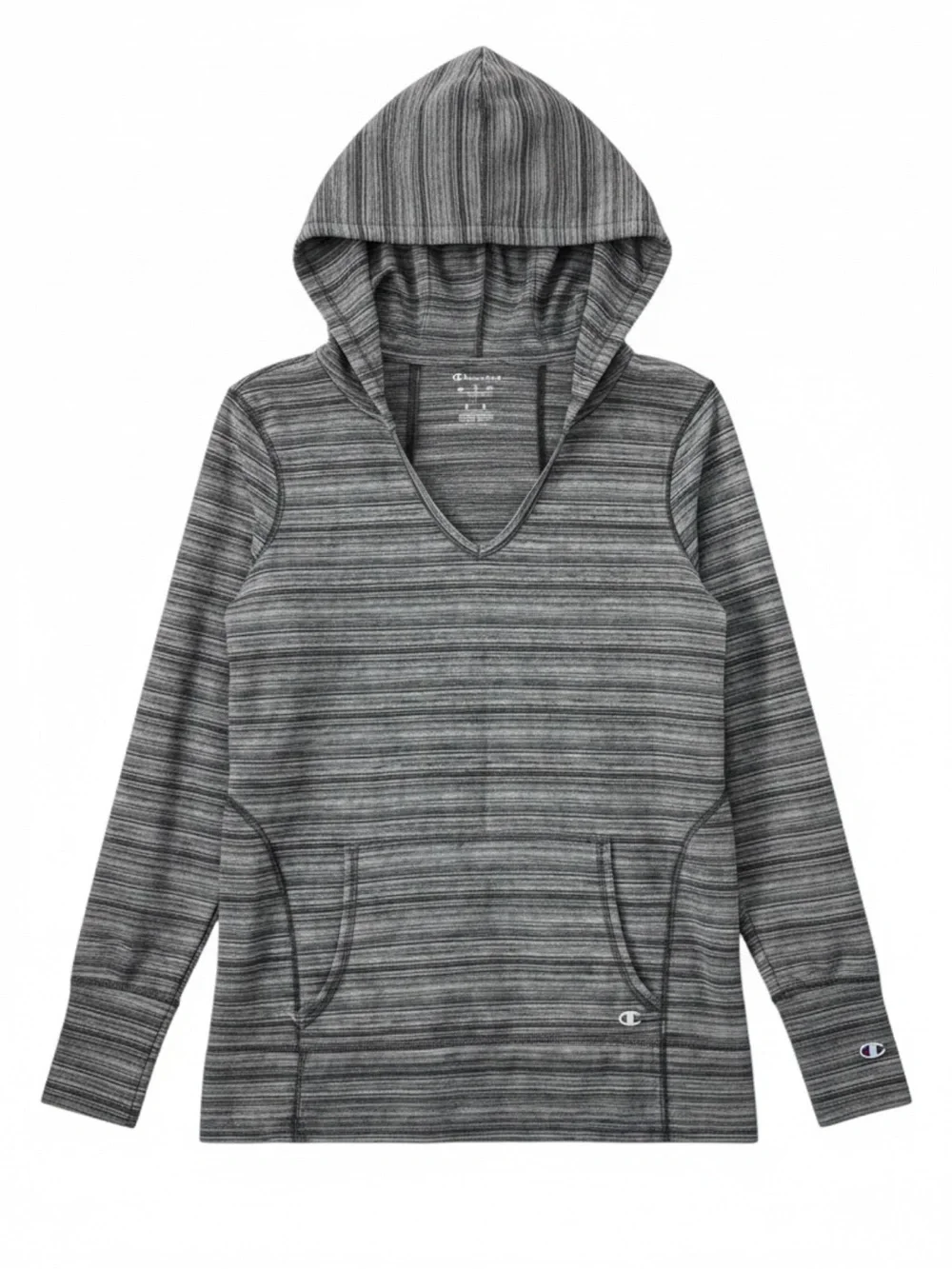 Champion Active Gym Hoodie Pullover Workout Top Athletic Black Grey SpaceDye XS - Picture 2 of 16